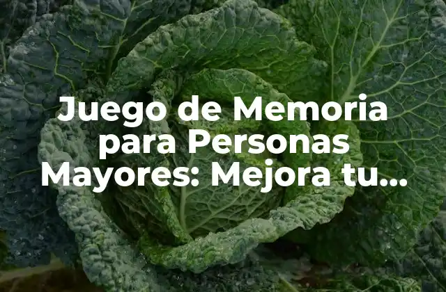Juego de Memoria para Personas Mayores: Mejora Tu Memoria y Concentración