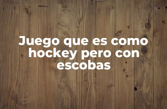 Juego que es como Hockey pero con Escobas