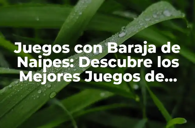 Juegos con Baraja de Naipes: Descubre los Mejores Juegos de Cartas