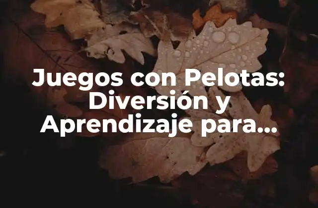 Juegos con Pelotas: Diversión y Aprendizaje para Todos