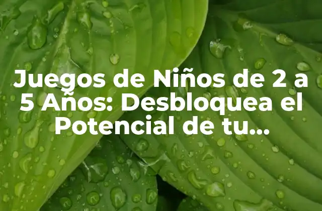 Juegos de Niños de 2 a 5 Años: Desbloquea el Potencial de Tu Pequeño
