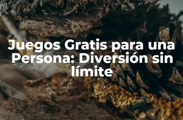 Juegos Gratis para una Persona: Diversión sin Límite
