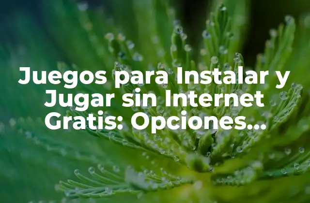 Juegos para Instalar y Jugar sin Internet Gratis: Opciones Divertidas sin Conexión
