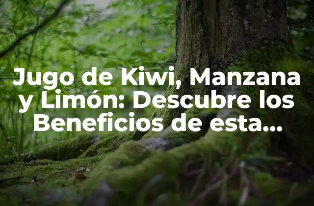 Jugo de Kiwi, Manzana y Limón: Descubre los Beneficios de Esta Combinaición Única
