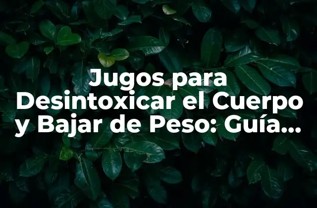 Jugos para Desintoxicar el Cuerpo y Bajar de Peso: Guía Definitiva