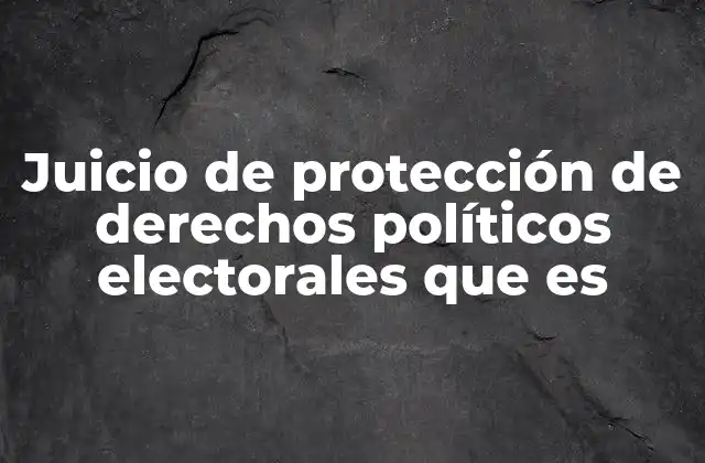 Juicio de Protección de Derechos Políticos Electorales que es