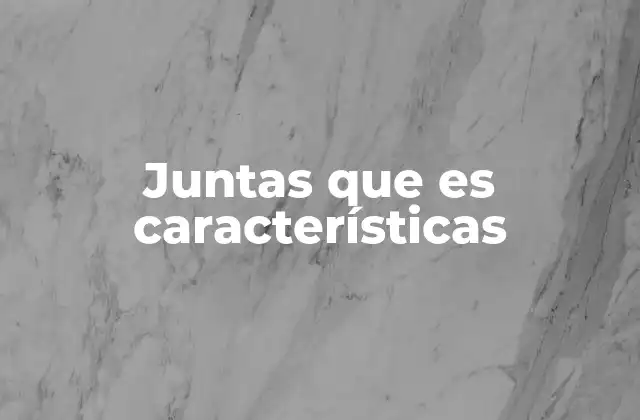 Juntas que es Características
