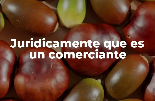 Juridicamente que es un Comerciante