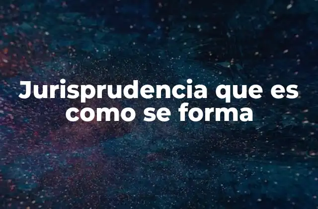 Jurisprudencia que es como Se Forma