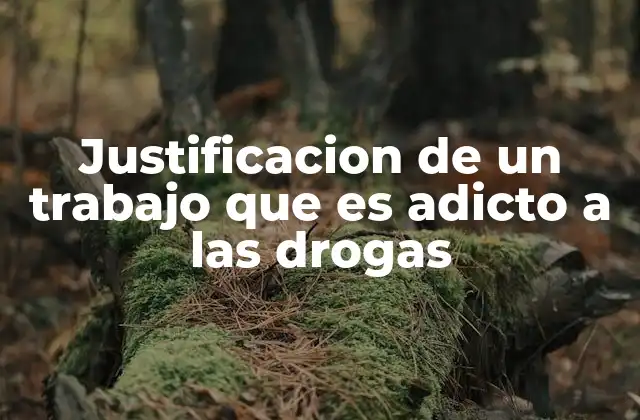 Justificacion de un Trabajo que es Adicto a las Drogas