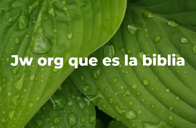 Jw Org que es la Biblia