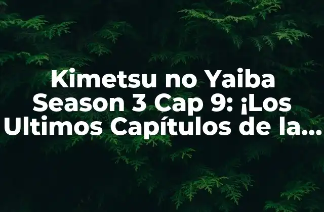Kimetsu No Yaiba Season 3 Cap 9: ¡los Ultimos Capítulos de la Serie!