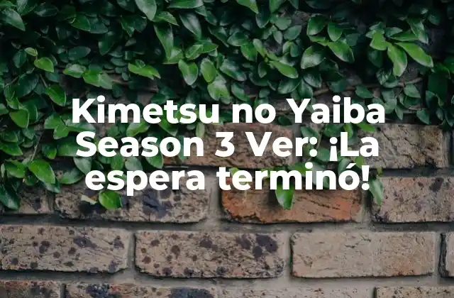 La trama de Kimetsu no Yaiba Season 3 Ver: ¿Qué podemos esperar?