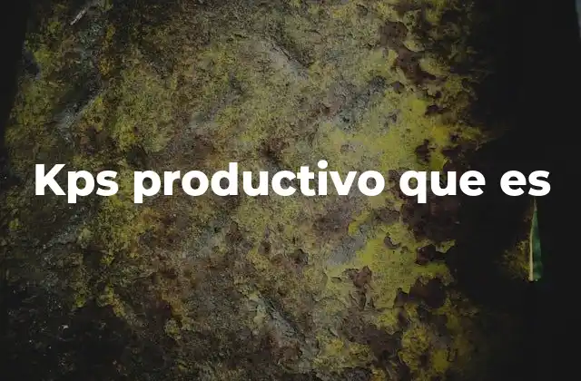 Kps Productivo que es