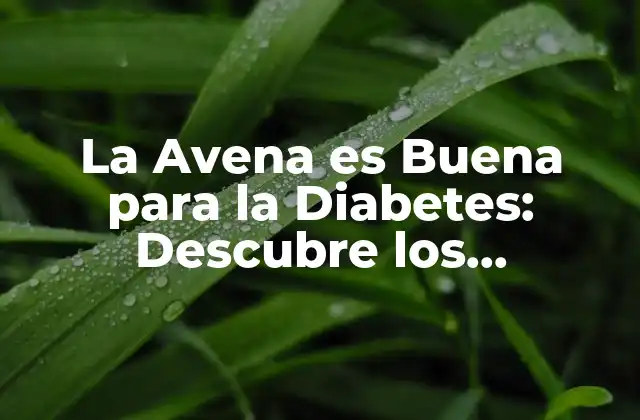 La Avena es Buena para la Diabetes: Descubre los Beneficios