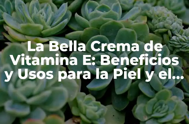 La Bella Crema de Vitamina E: Beneficios y Usos para la Piel y el Cabello