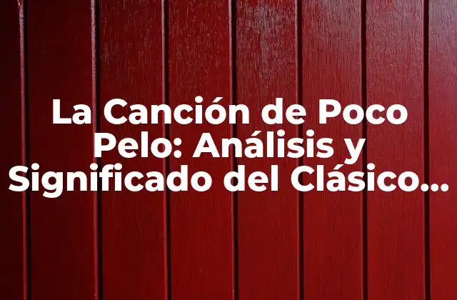 La Canción de Poco Pelo: Análisis y Significado Del Clásico Infantil