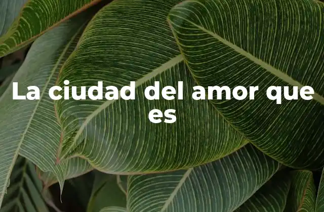 La Ciudad Del Amor que es