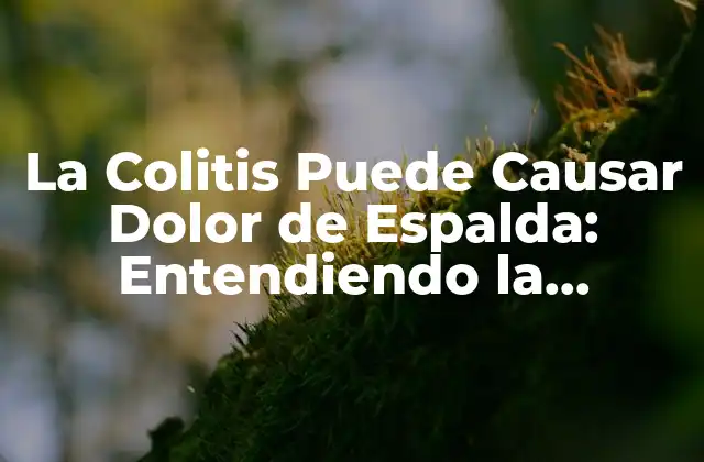 La Colitis Puede Causar Dolor de Espalda: Entendiendo la Conexión