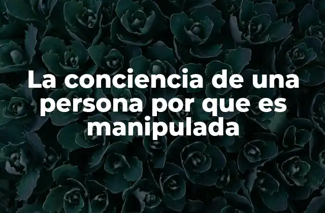 La Conciencia de una Persona por que es Manipulada