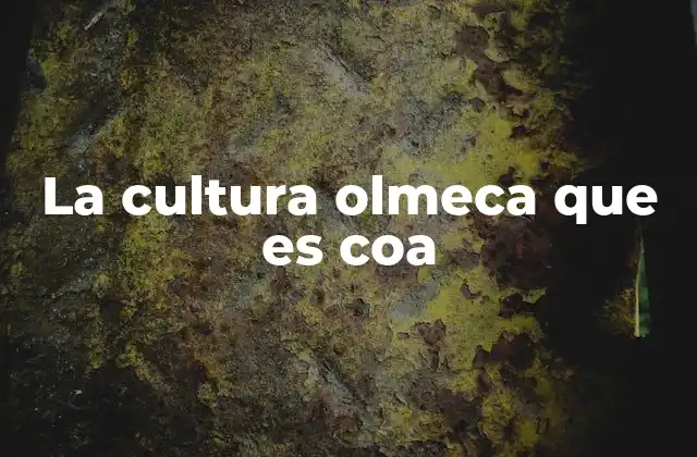 La Cultura Olmeca que es Coa