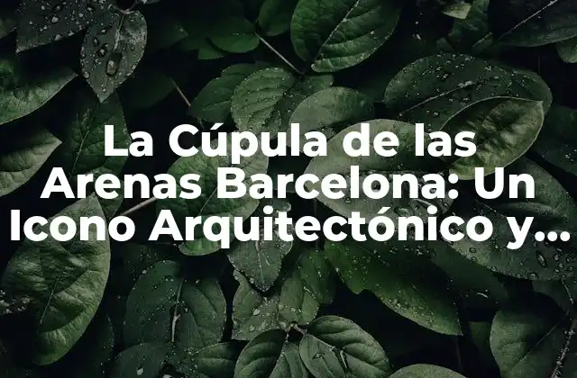 La Cúpula de las Arenas Barcelona: un Icono Arquitectónico y Turístico