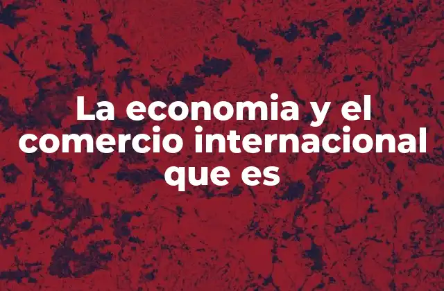 La Economia y el Comercio Internacional que es