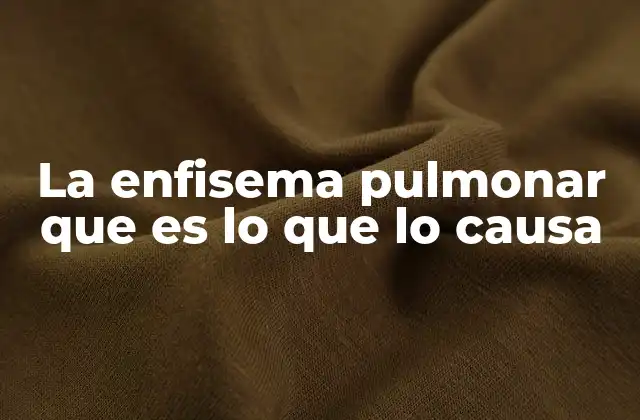 La Enfisema Pulmonar que es Lo que Lo Causa
