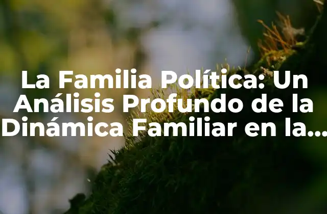 La Familia Política: un Análisis Profundo de la Dinámica Familiar en la Política