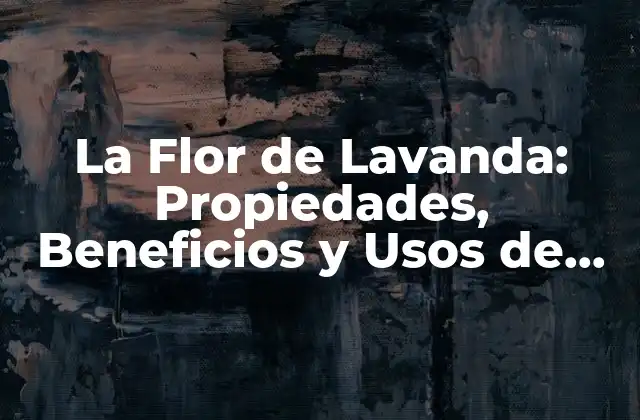La Flor de Lavanda: Propiedades, Beneficios y Usos de Esta Especie Natural