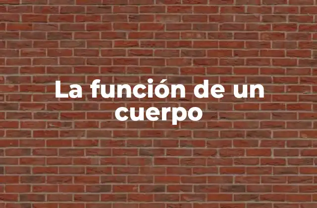La Función de un Cuerpo