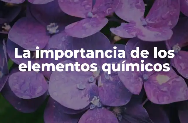 La Importancia de los Elementos Químicos