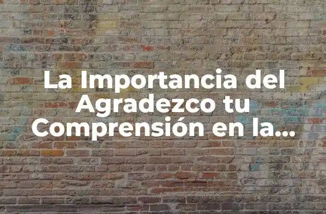 La Importancia Del Agradezco Tu Comprensión en la Comunicación Efectiva
