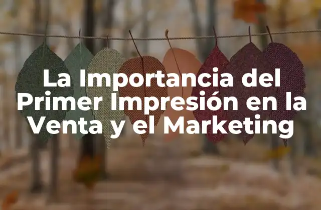 La Importancia Del Primer Impresión en la Venta y el Marketing
