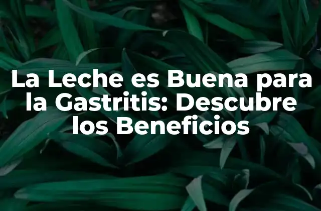 La Leche es Buena para la Gastritis: Descubre los Beneficios