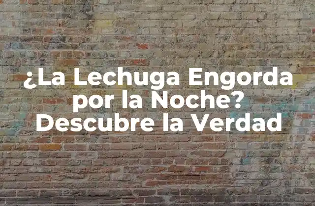 ¿la Lechuga Engorda por la Noche? Descubre la Verdad