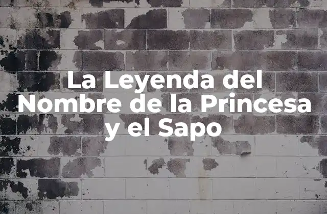 La Leyenda Del Nombre de la Princesa y el Sapo