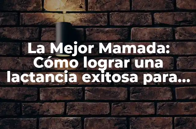 La Mejor Mamada: Cómo Lograr una Lactancia Exitosa para Tu Bebé