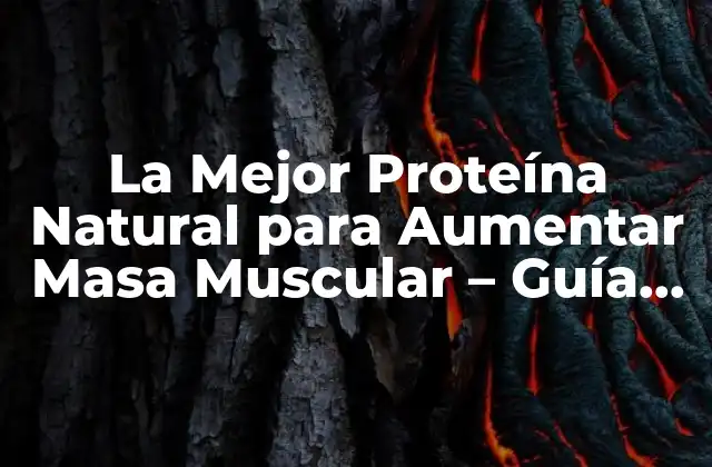 La Mejor Proteína Natural para Aumentar Masa Muscular – Guía Completa