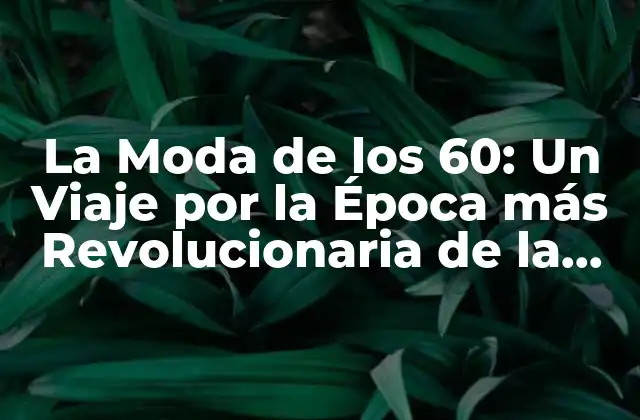La Moda de los 60: un Viaje por la Época Más Revolucionaria de la Moda
