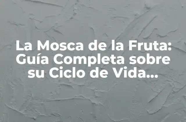 La Mosca de la Fruta: Guía Completa sobre Su Ciclo de Vida, Detección y Control