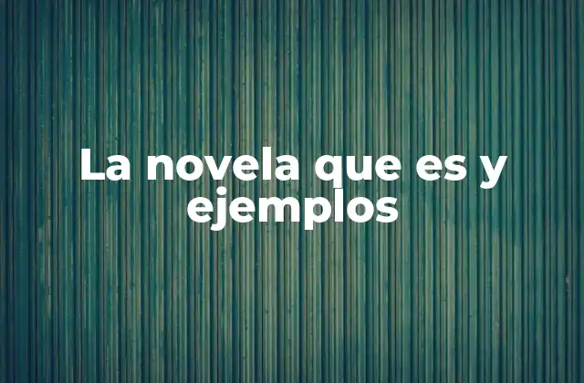 La Novela que es y Ejemplos