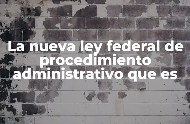 La Nueva Ley Federal de Procedimiento Administrativo que es