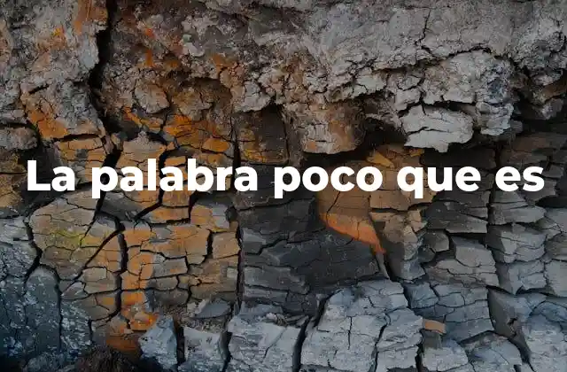 La Palabra Poco que es