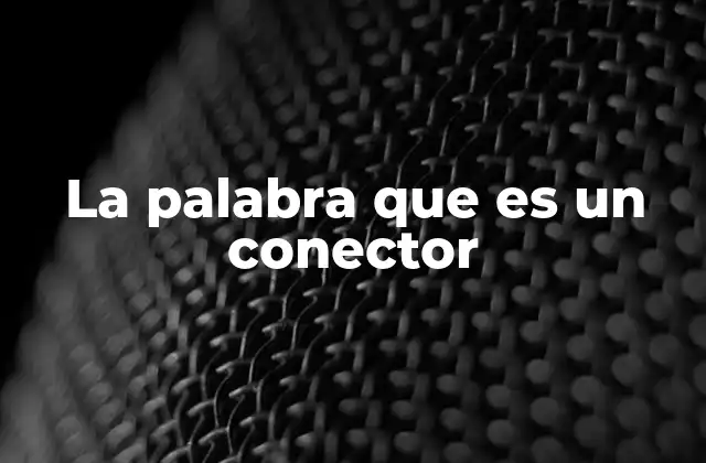 La Palabra que es un Conector