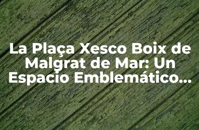 La Plaça Xesco Boix de Malgrat de Mar: un Espacio Emblemático en la Costa Brava