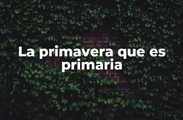 La Primavera que es Primaria