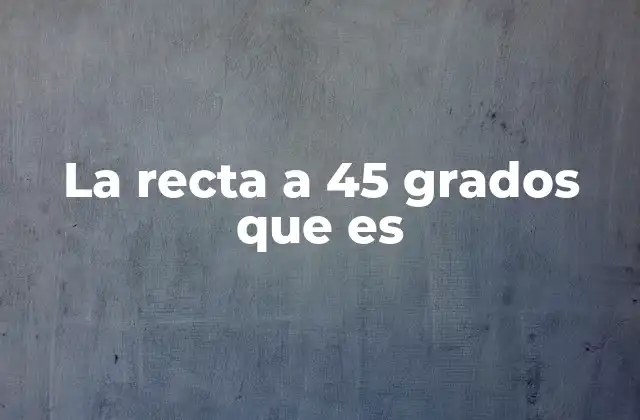 La Recta a 45 Grados que es