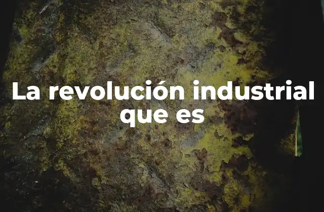 La Revolución Industrial que es