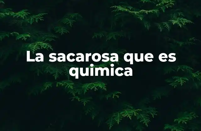 La Sacarosa que es Quimica